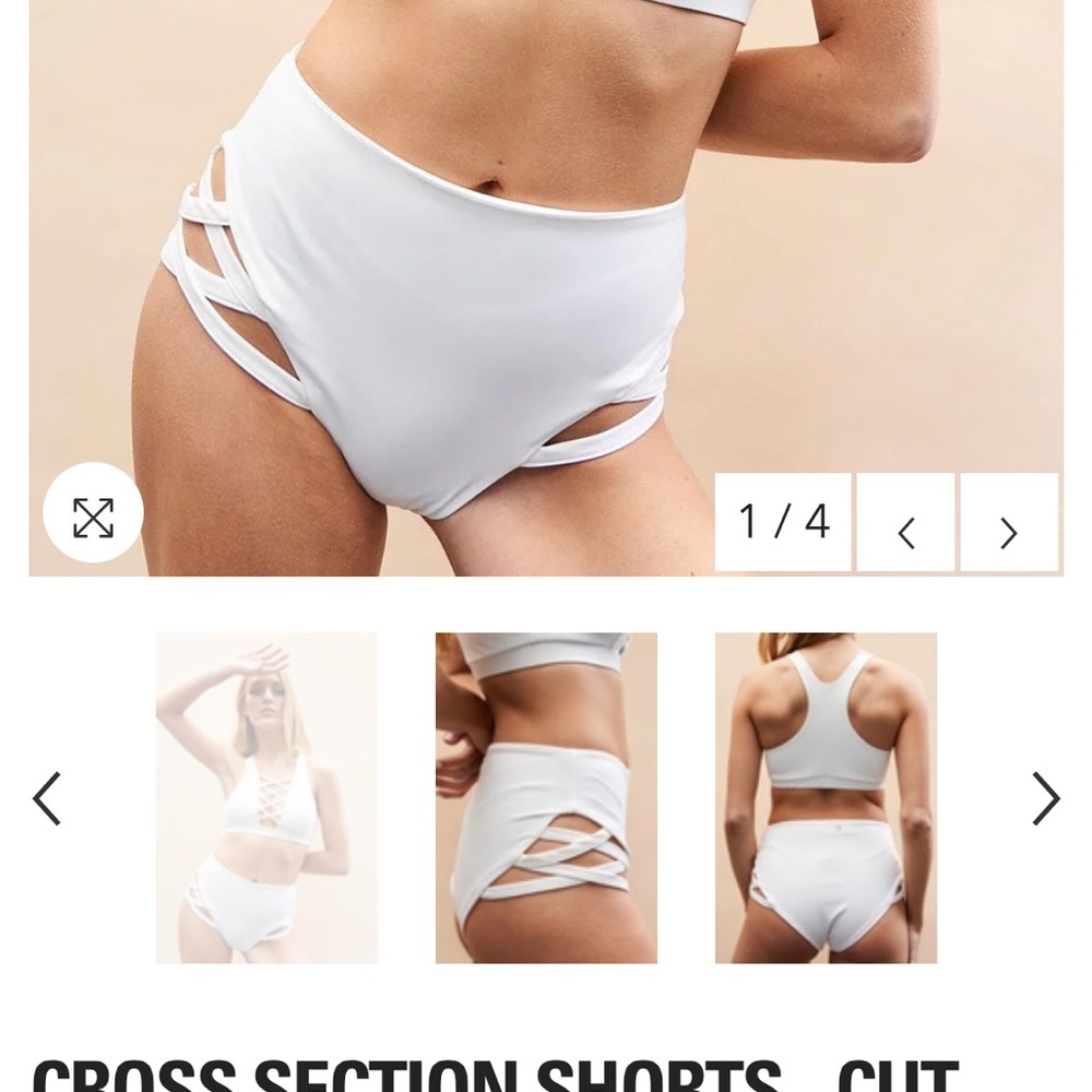 NWT Lunalae Cross Section Pole Shorts Size US4 White